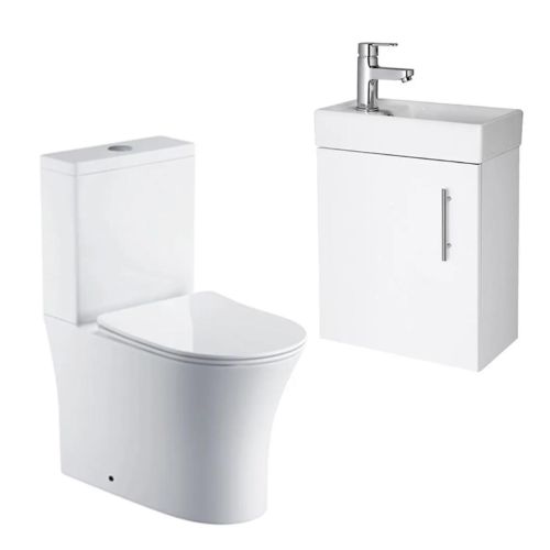 Minuto 400mm Wall Mounted Vanity & Toilet - Gloss White
