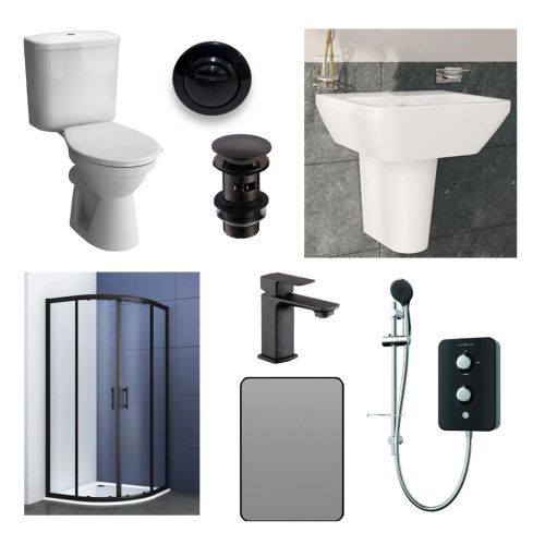 Vitra En-Suite Semi Pedestal Black Bundle
