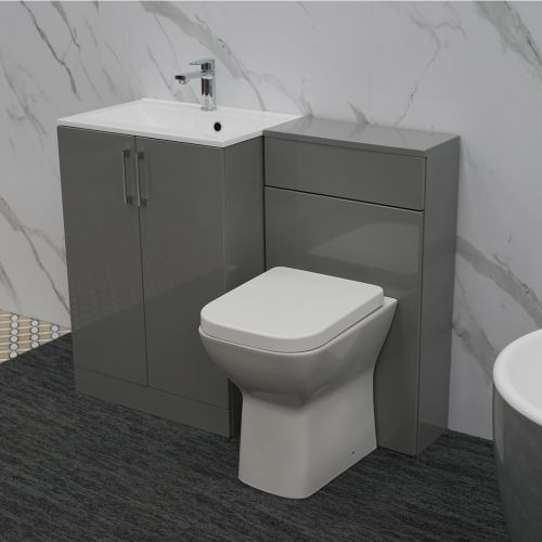 Butler 1100mm Floorstanding Vanity, Basin & WC Run Pack - Grey Gloss (15870)