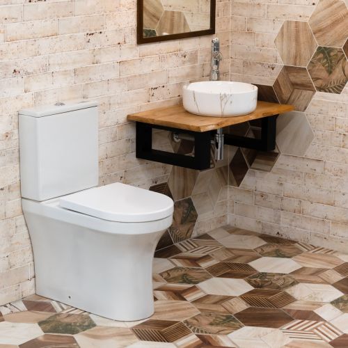 Cali Comfort Height Rimless Fully Back to Wall Toilet with Cyclone Flush & Soft Close Seat (12509)