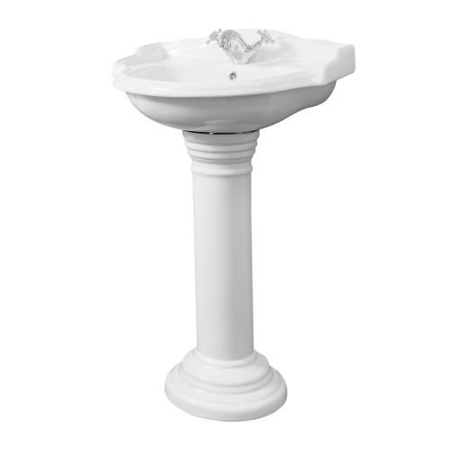 Canterbury 625mm 1 Tap Hole Basin & Full Pedestal (20720)