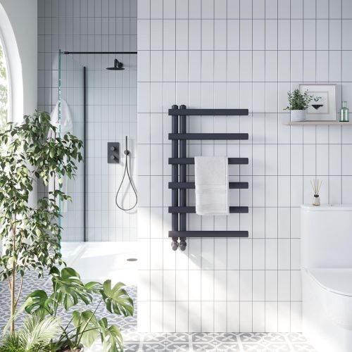 Clark 1150 x 500mm Heated Towel Rail - Anthracite  (16071)