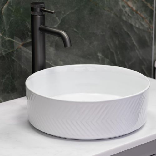 Objekt Ceramica Tahoe 360mm Counter Top Basin - Chevron Design