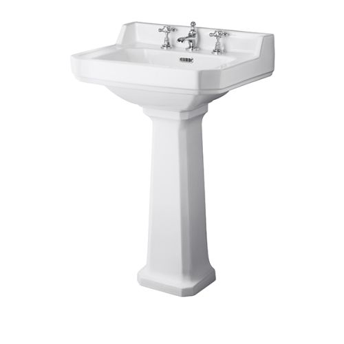 Richmond 600mm 3 Tap Hole Basin & Pedestal (10784)