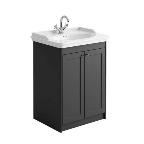 Victoriana 650mm Traditional Vanity Unit & Basin - Charcoal Grey  (13297)