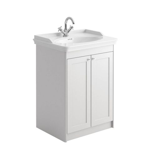 Victoriana 650mm Traditional Vanity Unit & Basin - Chalk White (13295)