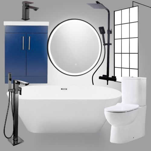 Complete Luxury Walk-In Bathroom Suite - Black (20280)