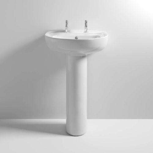 Melbourne Large 2 Taphole Basin & Full Pedestal (12868)