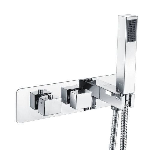 Twin Square Concealed Shower Valve with Diverter (13585)