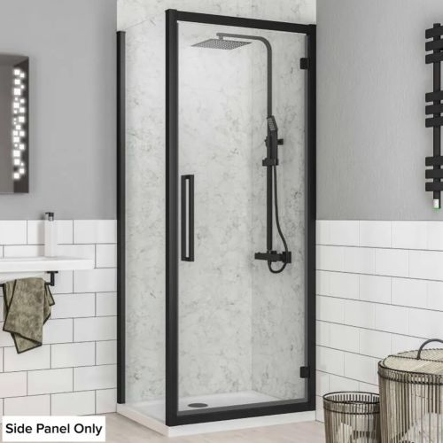 Corniche Hinge Door Side Panel 2000 x 800mm - Matt Black