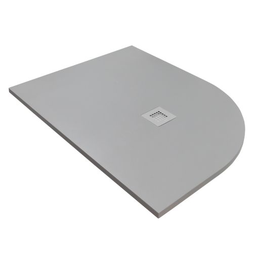 Poalgi 1200 x 900mm Offset Quadrant Slate Wetroom Tray Left Hand - Cemento