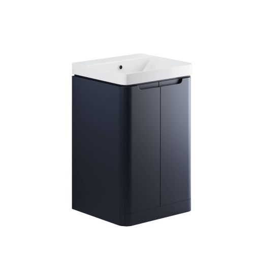 Ari Design Campese 500mm 2 Door Floor Standing Cloakroom Vanity Unit Basin- Matt Indigo