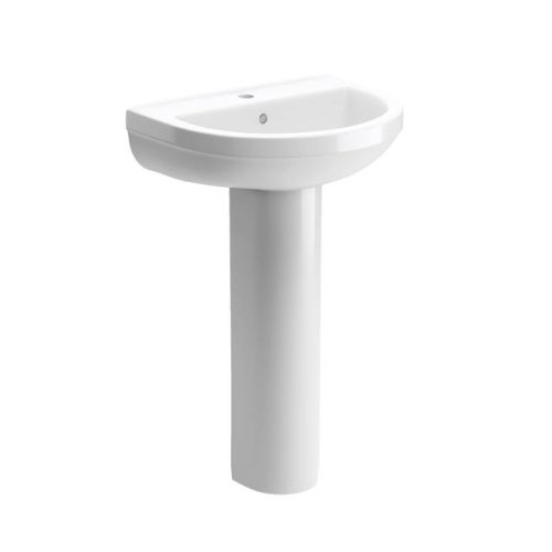 Ari Design Lisbon 500x390mm 1 Tap Hole Basin & Full Pedestal