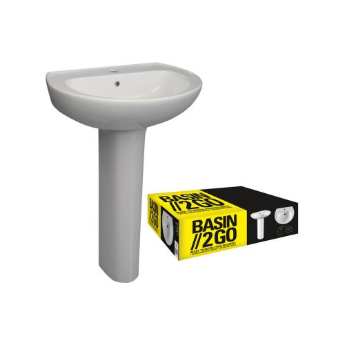 Ari Design Xpress 573x460mm 2 Tap Hole Basin & Full Pedestal