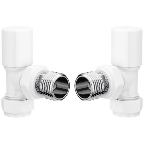 Ari Design Patterned White Radiator Valves - Angled