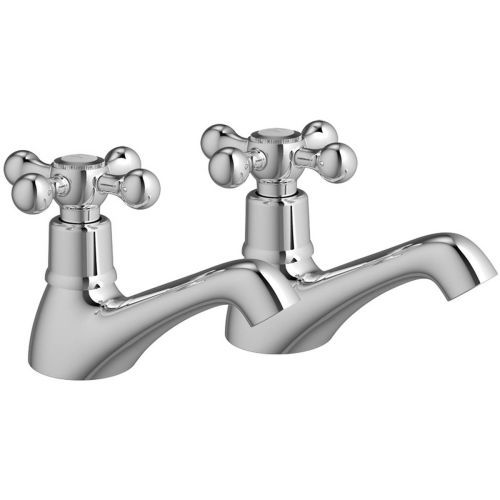 Ari Design Bury Bath Pillar Taps - Chrome