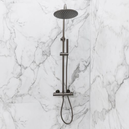 Eliseo Ricci Exclusiv Round Rigid Riser Shower - Gunmetal (19505)