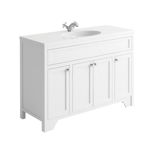 Harrogate Duchy 1200mm Vanity Unit & Single Basin - Arctic White (15810)