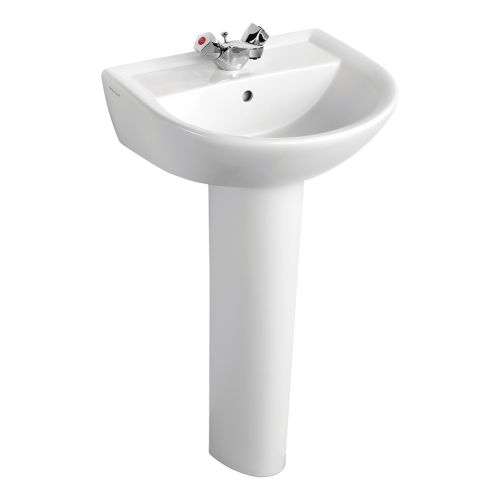 Armitage Shanks Sandringham 500mm 1 Taphole Basin & Full Pedestal (20696)