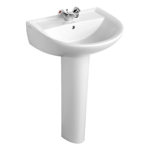 Armitage Shanks Sandringham 550mm 1 Taphole Basin & Full Pedestal (20698)