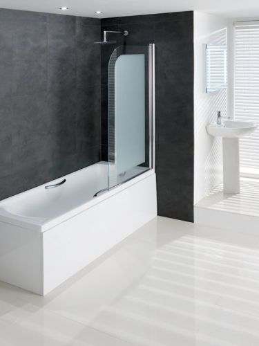 Volente Frosted 8mm Hinged Bath Screen (2978)