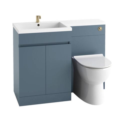 Empire 1100mm Floorstanding Vanity Unit, Basin & WC Run Left Hand - Blue (13198)