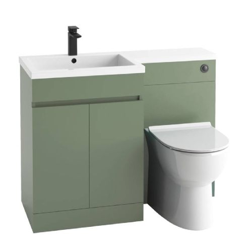 Empire 1100mm Floorstanding Vanity Unit, Basin & WC Run Left Hand - Green (13200)