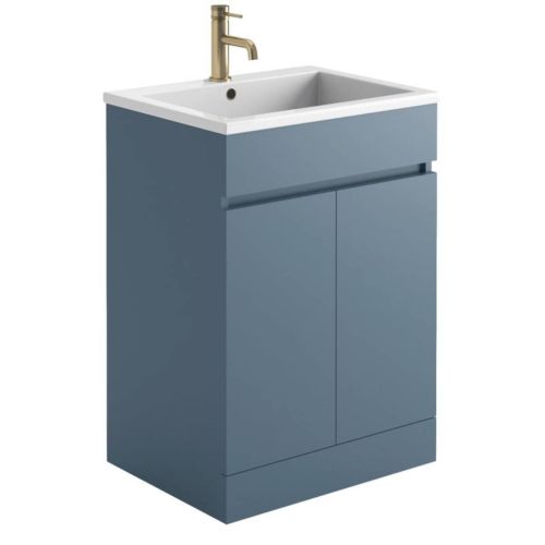 Empire 600mm Floorstanding Vanity Unit & Basin - Blue (13194)