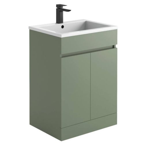 Empire 600mm Floorstanding Vanity Unit & Basin - Green (13195)