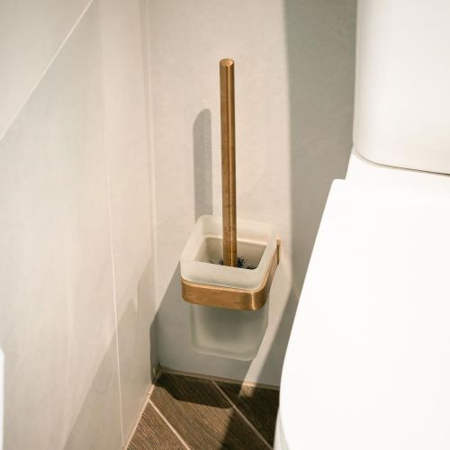 Eliseo Ricci Vesu Toilet Brush & Holder - Brushed Brass