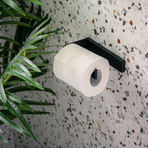Eliseo Ricci Vesu Toilet Roll Holder - Black (15856)