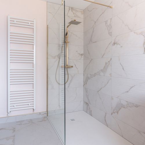 Eliseo Ricci Cube Plus Thermostatic Rain Shower with Diverter - Brushed Brass