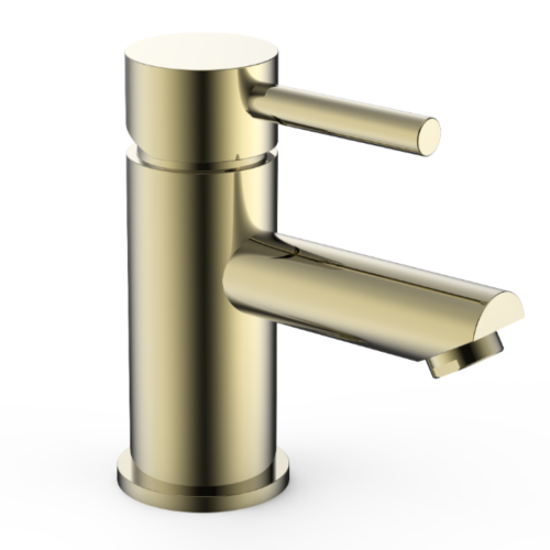Eliseo Ricci Curve Mono Basin Mixer - Brushed Brass