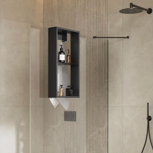 Eliseo Ricci 630mm x 330mm Hanging Shower Shelf - Black