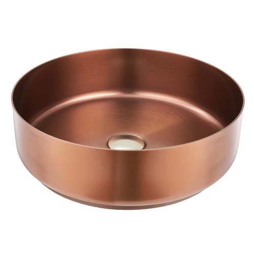 Eliseo Ricci Premium Stainless Steel 400mm Round Countertop Basin - Brushed Bronze