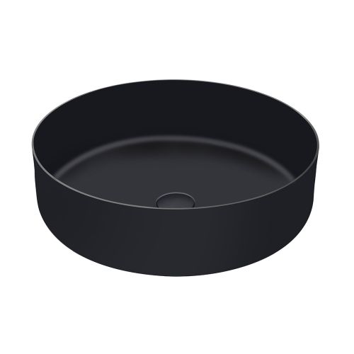Eliseo Ricci Premium Stainless Steel 400mm Round Countertop Basin - Matt Black