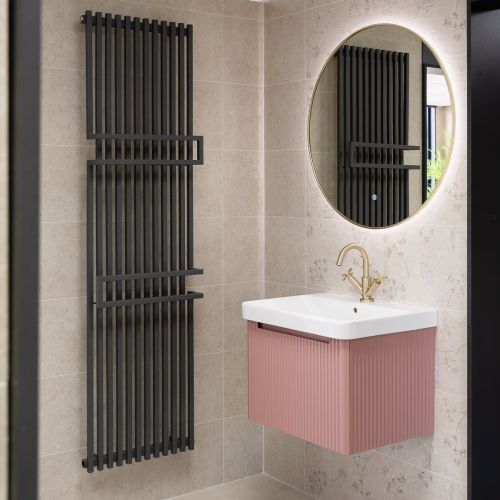 Josef Martin Estriado 600mm Wall Mounted Vanity Unit & Inset Basin - Victorian Rose