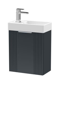 Nuie 400mm Satin Anthracite Wall Hung Cabinet & Basin