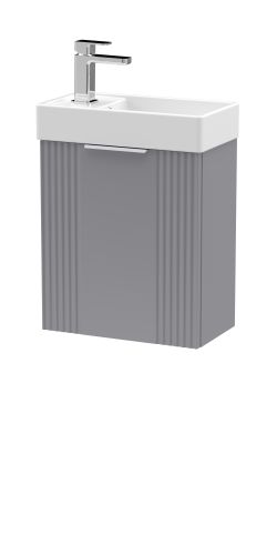 Nuie 400mm Satin Grey Wall Hung Cabinet & Basin