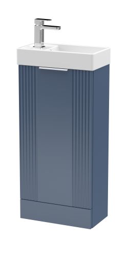 Nuie 400mm Satin Blue Floor Standing Cabinet & Basin