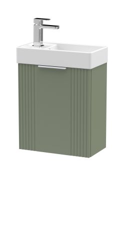 Nuie 400mm Satin Green Wall Hung Cabinet & Basin