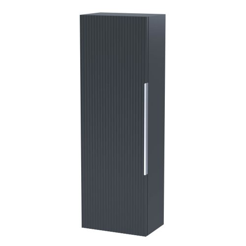 Hudson Reed Fluted 400mm Wall Mounted Storage Cabinet - Satin Anthracite