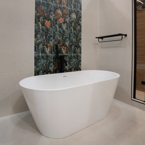 Viktor Benson Cancun 1500mm Freestanding Double Ended Bath White Waste