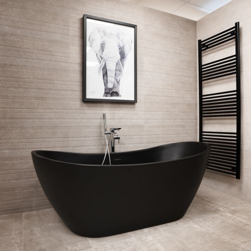 Viktor Benson Taha 1700 x 730mm Freestanding Bath - Matt Black (20692)