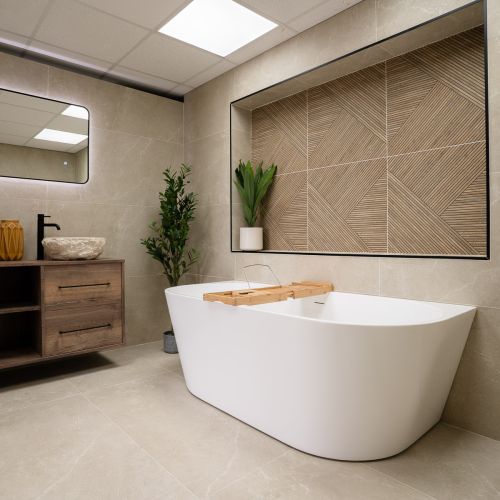 Viktor Benson Delia D Shape Back to Wall 1700 x 800mm Freestanding Bath (20690)