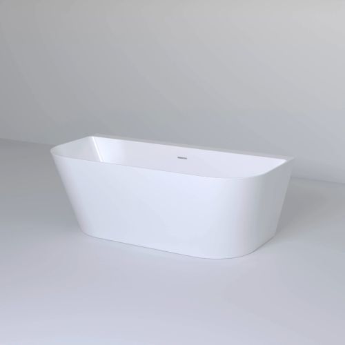 Viktor Benson Athens 1700 x 800 Back to Wall Freestanding Bath - Slim Overflow & White Waste