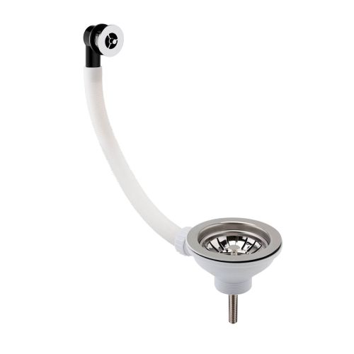 Nuie 90mm Basket Strainer with Round Overflow - Chrome (20377)