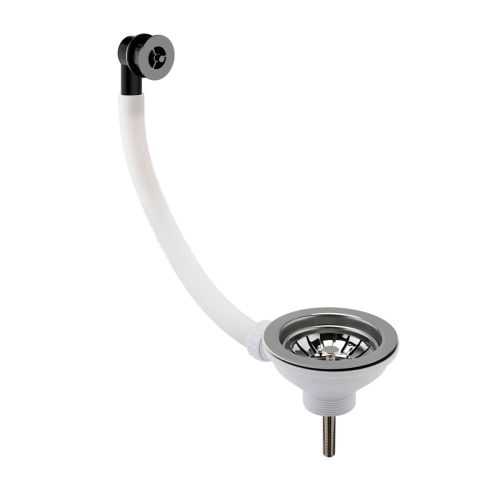 Nuie 90mm Basket Strainer with Round Overflow - Brushed Nickel (20378)