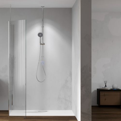 Aqualisa Smart Glo Digital Shower - Single Outlet with Riser Rail – Exposed HP/Combi​ - Chrome