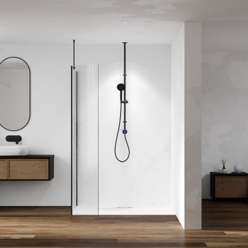 Aqualisa Smart Glo Digital Shower - Single Outlet with Riser Rail – Exposed HP/Combi​ - Black
